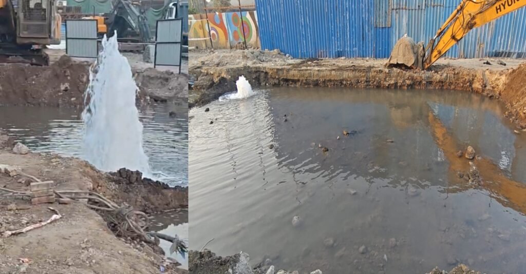 Ahmedabad: હાટકેશ્વર બ્રિજ તોડવાની કામગીરી દરમિયાન પાણીની પાઈપલાઈનમાં ભંગાણ, લાખો લીટર પાણીનો બગાડ